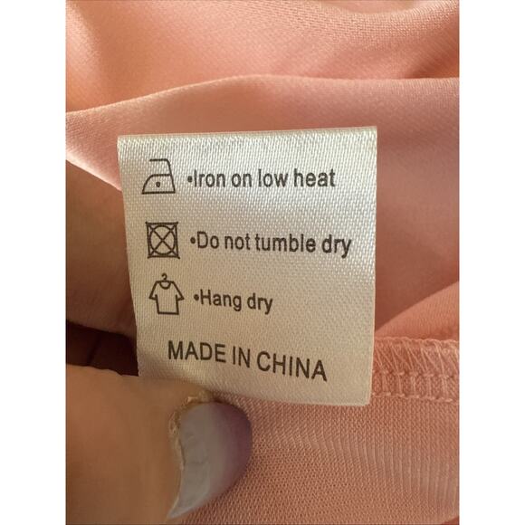 Qixing Women's L Fairy Pastel Pink Overlay Cape Blouse Angel Soft Flowy Cottage - Picture 9 of 12